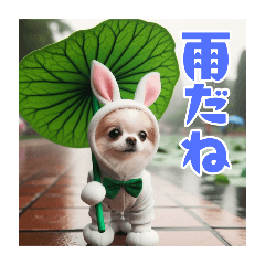 [LINEスタンプ] オコジョすたんぷ♡うさ吉・夏の会話ver