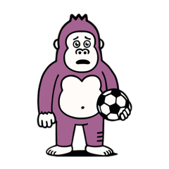 [LINEスタンプ] 紫のサッカーゴリラ