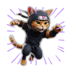 [LINEスタンプ] ずーと使える、忍者猫3D