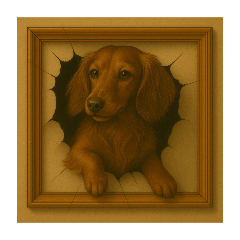 [LINEスタンプ] 犬トリックアート1(小型犬)