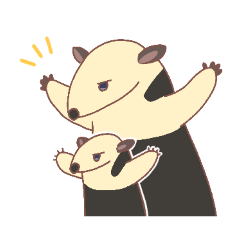 [LINEスタンプ] のんびり会話するミナミコアリクイ