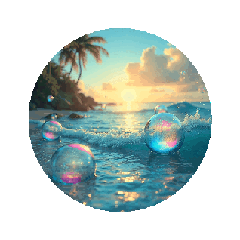 [LINEスタンプ] 夕暮れの海.流木.瓶.シーグラス.Sea.shells