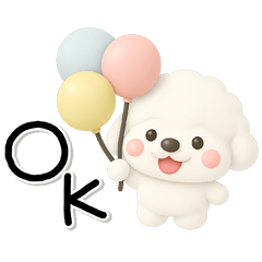 [LINEスタンプ] ず～っと使える♡かわいいトイプーさん♡白