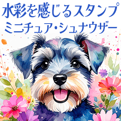 [LINEスタンプ] 水彩スタンプミニチュア・シュナウザー