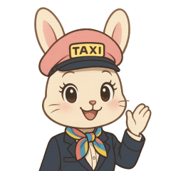 [LINEスタンプ] うさぎのタクシードライバー女子編