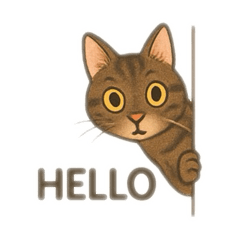 [LINEスタンプ] 茶色猫、英語バージョン