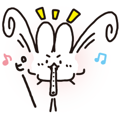[LINEスタンプ] 笛ウサギ