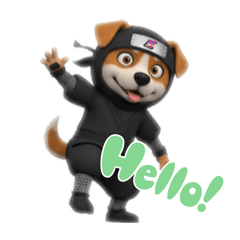 [LINEスタンプ] ずーっと使える忍者犬3D