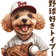 [LINEスタンプ] 野球少年トイプードルの日常スタンプ