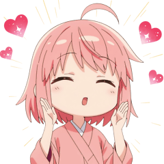 [LINEスタンプ] 楽しいピンク着物の女の子スタンプ