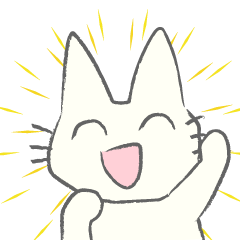 [LINEスタンプ] げんきに返事をする白猫