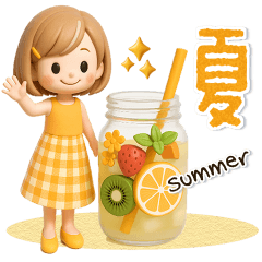 [LINEスタンプ] 背景が動く【3D】夏♡大人ガーリー♡ボブ
