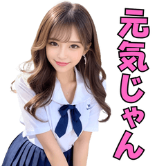 [LINEスタンプ] 開放的なギャルの女子高校生