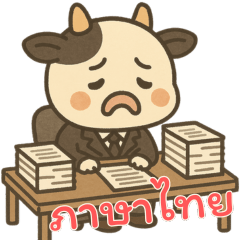 [LINEスタンプ] 牛ベビーの生活 (タイ) Ver4
