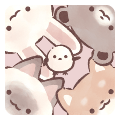 [LINEスタンプ] いぬねこうさくまとシマエナガ