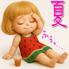 [LINEスタンプ] mottoの大人かわいいボブガール♡夏♪