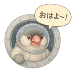 [LINEスタンプ] 宇宙文鳥スタンプ♡ふわふわ水彩
