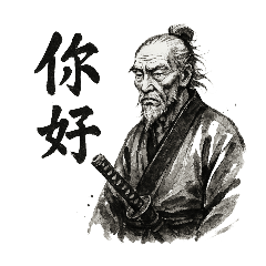 [LINEスタンプ] 老剣豪 あいさつ 台湾・繁体字