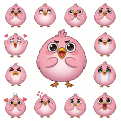 [LINEスタンプ] ぴんくい鳥のスタンプ