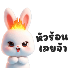 [LINEスタンプ] 怒れるホワイトバニー！