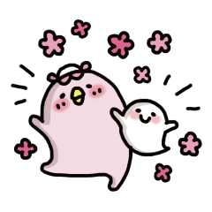 [LINEスタンプ] ピンクかっぱとおばけちゃん～日常敬語～