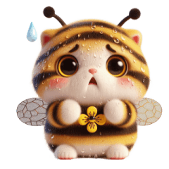 [LINEスタンプ] ハチねこ飛べません,