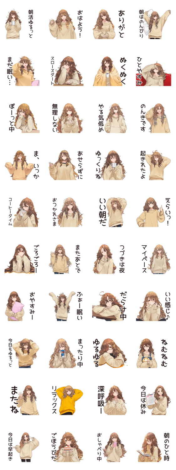 マイペース女子のゆるっと朝活のスタンプ詳細