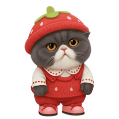 [LINEスタンプ] ストロベリーグランピーキャット （NT）