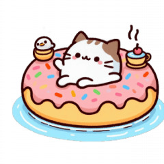 [LINEスタンプ] お風呂猫 おやつタイム,