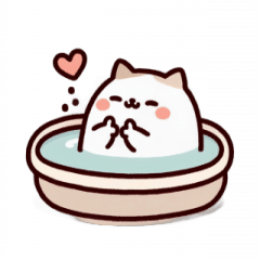 [LINEスタンプ] お風呂猫 大好きだよ,