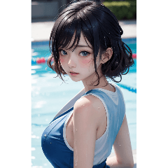 [LINEスタンプ] プールガール写真