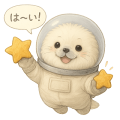 [LINEスタンプ] ふわふわ宇宙アザラシスタンプ