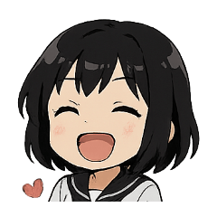 [LINEスタンプ] くろ髪★キュートスタンプ
