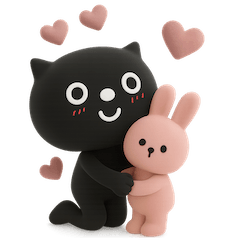 [LINEスタンプ] mottoの3Dくろねこ♡喜怒哀楽