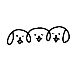 [LINEスタンプ] [アレンジ用]三連イヌ