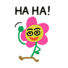 [LINEスタンプ] 顔がある花英語