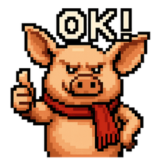 [LINEスタンプ] キュートなブタさん ピクセル4