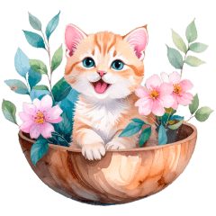 [LINEスタンプ] 感情を伝える 水彩ねこ 日常✿大人上品
