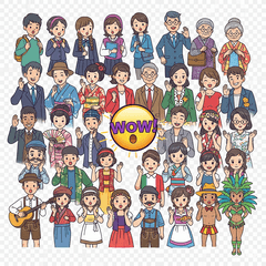 [LINEスタンプ] ワオな顔！みんなのびっくり表情