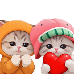 [LINEスタンプ] スコティッシュ猫 可愛いみかん服 スイカ帽