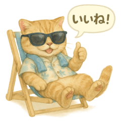 [LINEスタンプ] 夏を彩る人気猫の水彩スタンプ