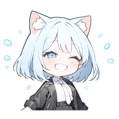 [LINEスタンプ] ねこ耳ロックガール(SDキャラ)