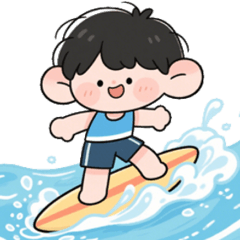 [LINEスタンプ] ビーチでサーフィンしよう！