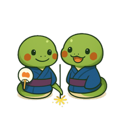 [LINEスタンプ] へびと過ごす夏のシーンの画像（メイン）