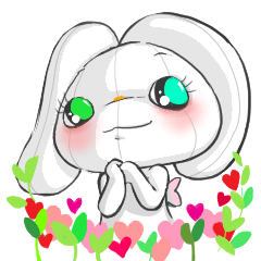 [LINEスタンプ] うさぎのボタン（わたしはエマの中から）