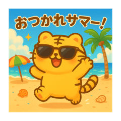 [LINEスタンプ] まるとらもちともふぴょんの夏