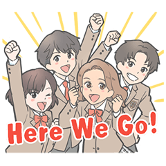 [LINEスタンプ] Here We Go！ 中学校英語 日常スタンプ