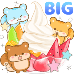 [LINEスタンプ] リスたちと梅雨～夏☆BIGスタンプ