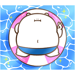 [LINEスタンプ] デブくま（夏デブ）