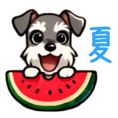 [LINEスタンプ] 夏のシュナウザー